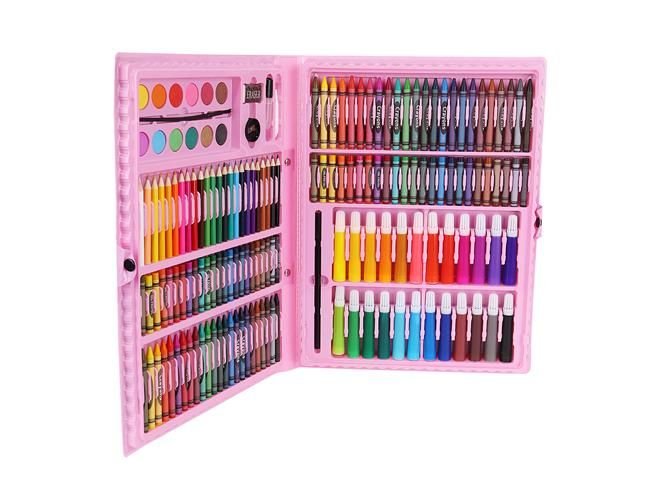 Set pentru pictură roz pentru copii 168 piese