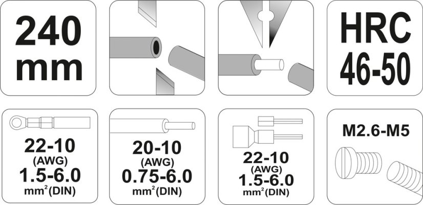 Kábelcsupaszító fogó 240 mm YT-22930