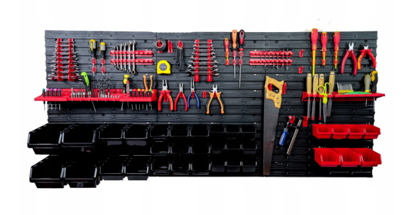 Panou de perete pentru unelte 172x78cm + 33 cutii