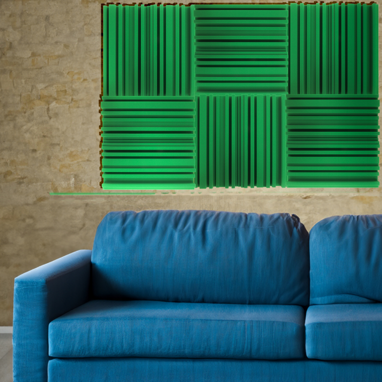 Akustický panel Equalizer 50x50cm, tloušťka 7cm, tmavě zelený