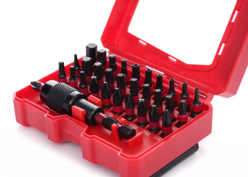 CrV-Schlagbitsatz, TORX-Schlagbits, PZ1, HEX3, TX 32-teilig TA1208