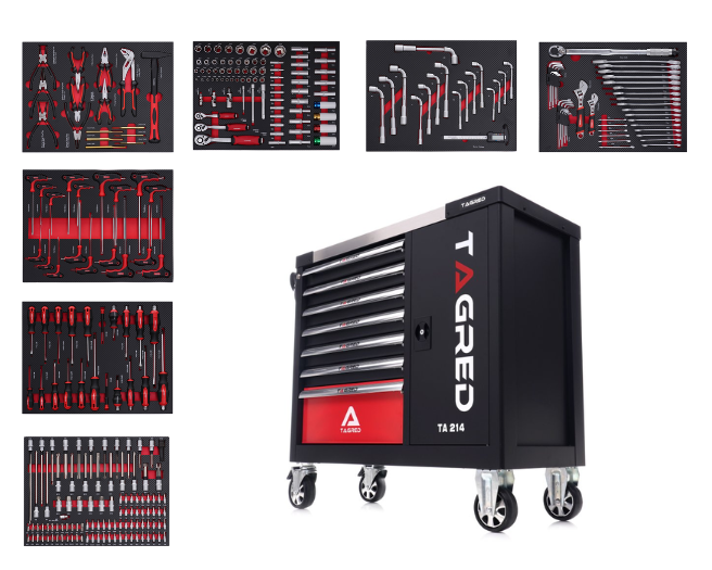Műhelykocsi szerszámokkal 298 db TA214