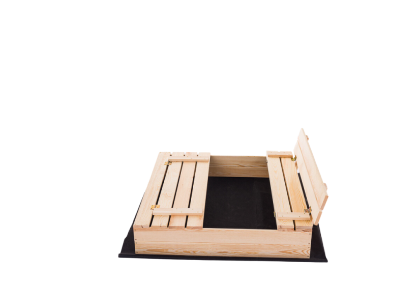 Sandkasten mit Bänken 120cm + Abdeckung + Agrotextil SUN