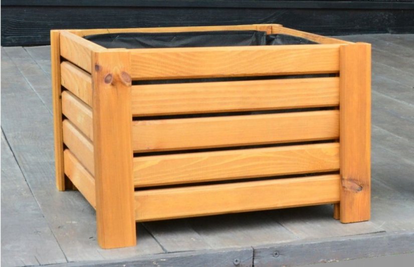 Ghiveci din lemn Natural 38x38x25cm