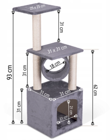 Kaparófa / pihenőhely macskáknak Flippy 93 cm DR-265