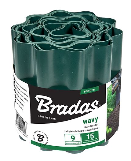 Gewellter Randstein aus Kunststoff 10cmx9m grün