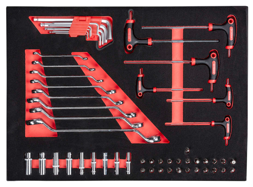 Profesionálny dielenský vozík/ skrinka s náradím 196ks - 6 šuflíkov Red/Black