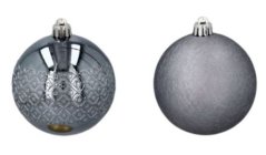Božićne kuglice 8 cm, 6 komada, grafitne