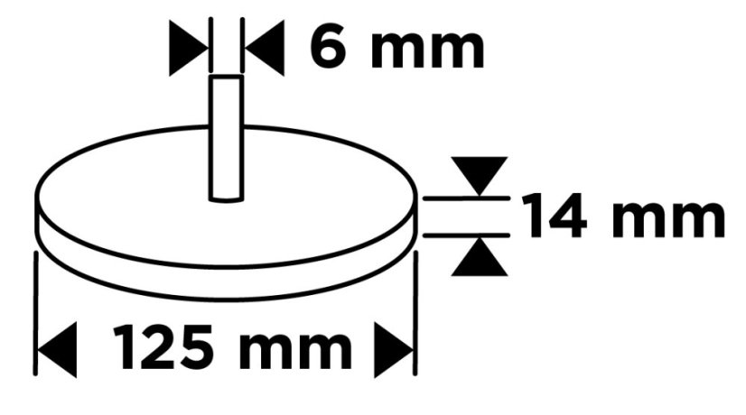 Brusna ploča s trnom 125 x 14 x 6 mm 58T451