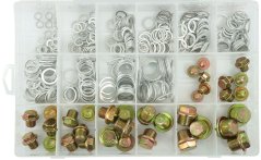 Sada hlinikových podložek a vypoustacích šroubů olejových van