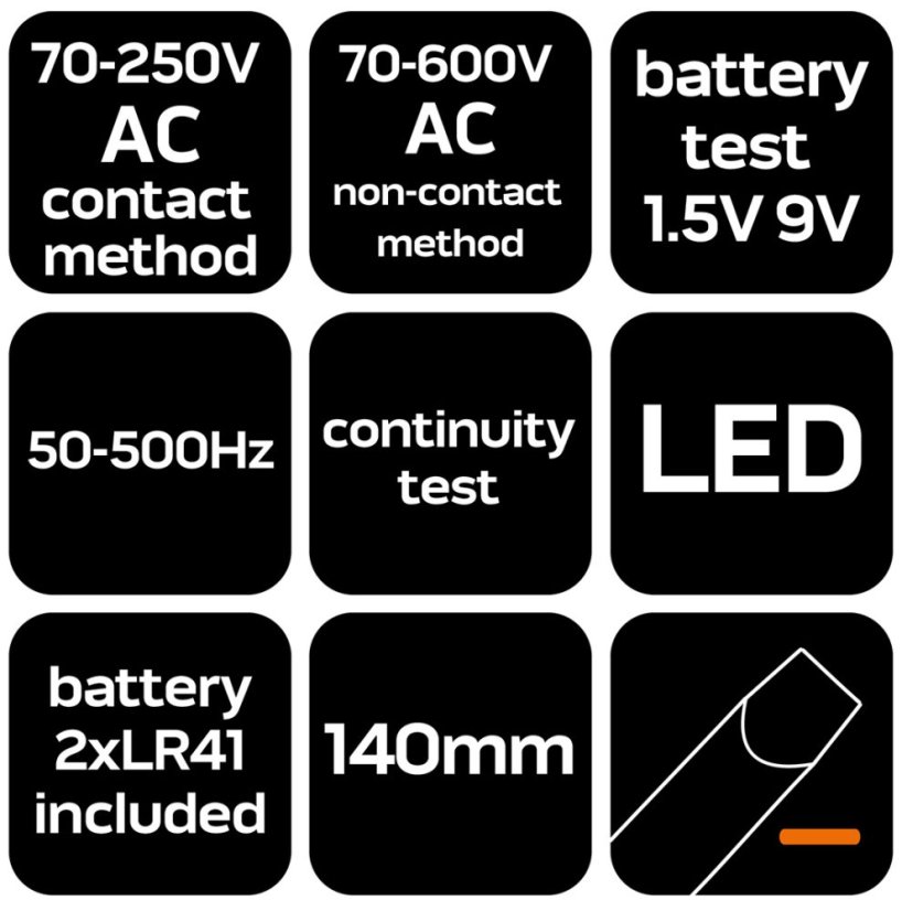 Ispitivač električnih instalacija 70-250 V AC 94-008