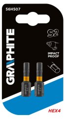 Rázové bity HEX4 x 25 mm, 2 ks. 56H507