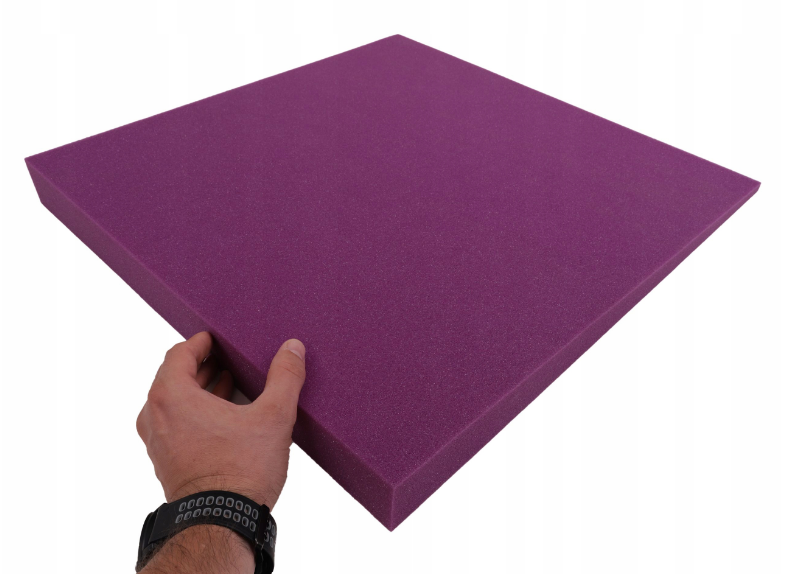 Akustična ploča 3D s kosim rubovima, 50x50 cm, debljina 5 cm, ljubičasta