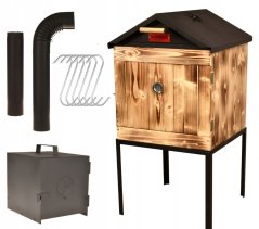 Kadilnica lesena 50x50x70cm s kovinsko streho