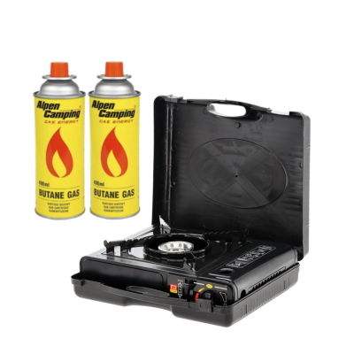 Tragbarer Gaskocher Tourist + 2 NachfĂĽllkartuschen