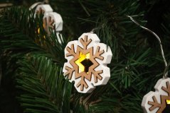 Světýlka na baterky dřevěné 10LED 1,65m teplá bílá Snowflake