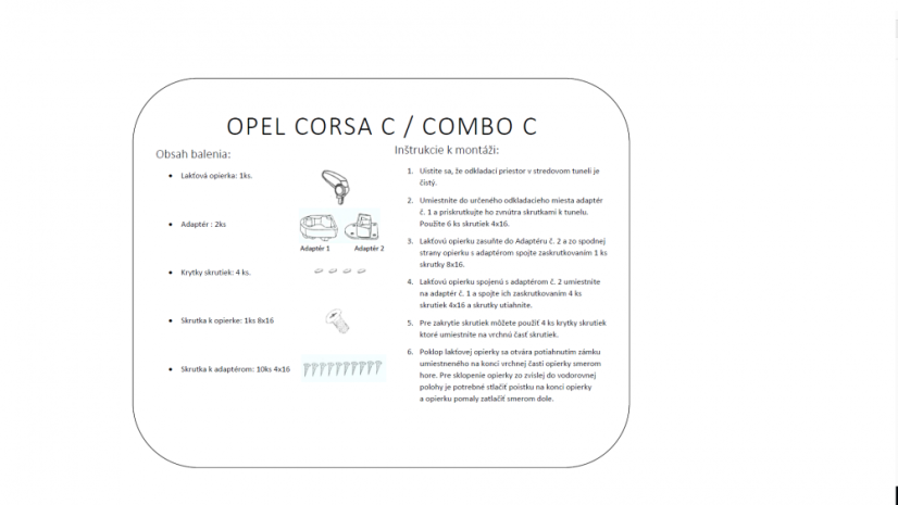 Armlehne Opel CORSA C, schwarz, Textilbezug