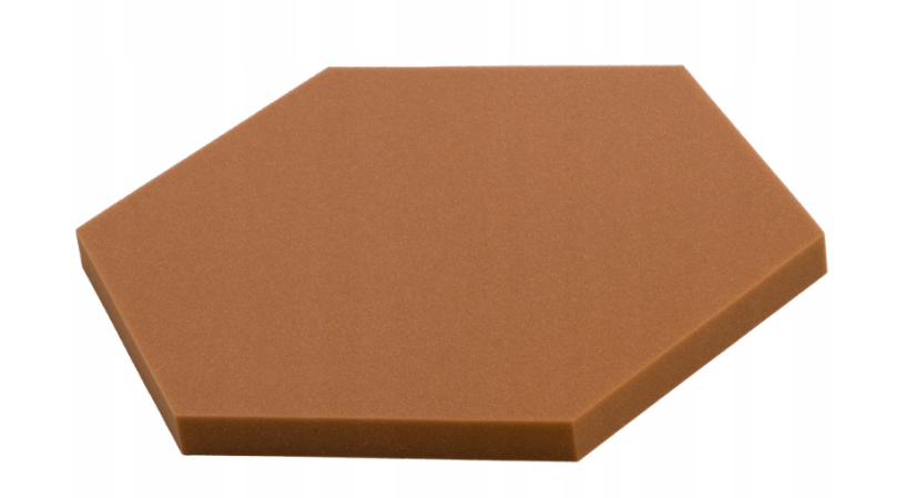 Akustický panel Hexagon 50x50cm, tloušťka 3cm, hnědý