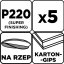 Csiszolókorongok, perforált, tépőzáras lyukakkal 225 mm, P220, 5 db 58T277