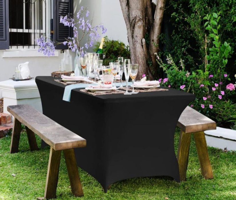 Catering asztalterítő 180cm elasztikus fekete