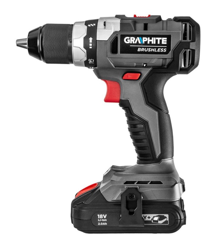 Akkumulátoros kefe nélküli fúrócsavarhúzó Energy+ 18V, Li-Ion, 13 mm, akkumulátor nélkül 58G019