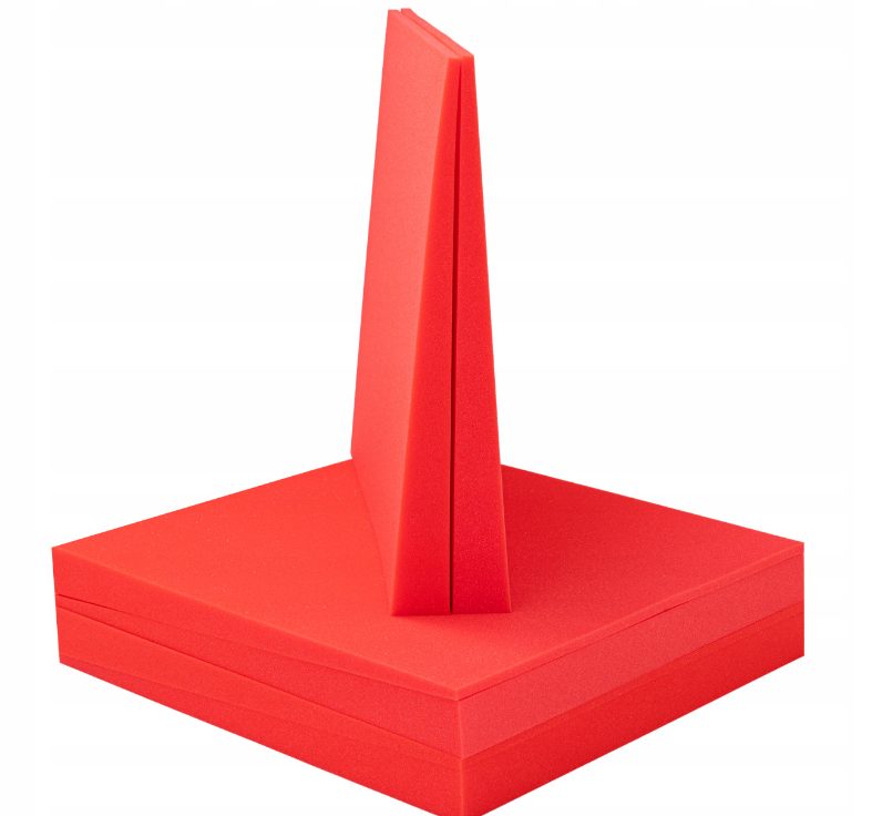 Akustický panel 3D zkosený 50x50cm, tloušťka 5cm, červený