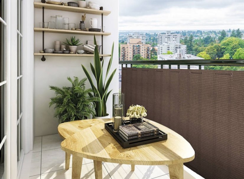 Erkély paraván 1x5m 95% Balcone Brown