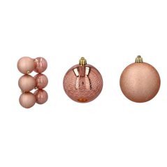 Božićne kuglice 8 cm, 6 komada, bakar