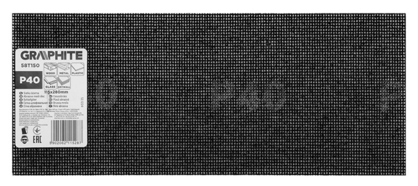 Csiszolópapír 115 x 280 mm, P40 58T150