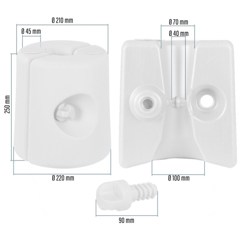 Pavilon láb súly WHITE