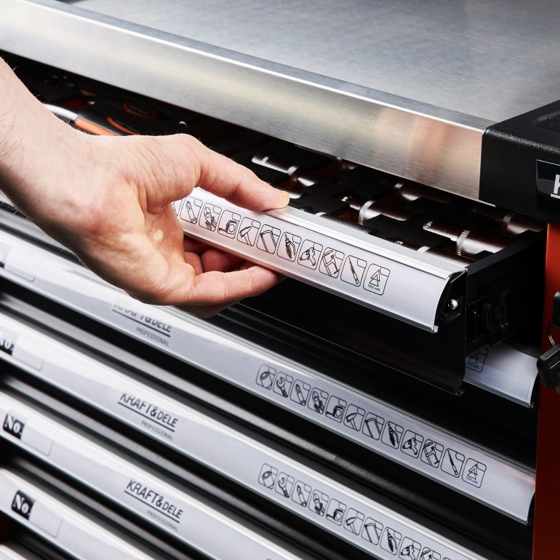 Cărucior pentru scule de atelier 258pcs - 7 sertare KD1067