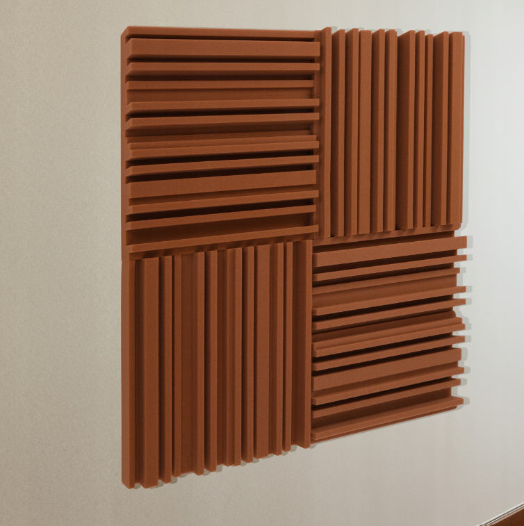 Akustický panel Equalizer 50x50cm, tloušťka 7cm, hnědý