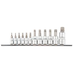 Podaljški za bite Torx 1/4, 3/8, 1/2" komplet 12 kosov 39D342