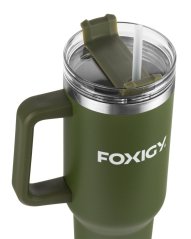 Termohrnek do auta s brčkem 1200 ml Army green