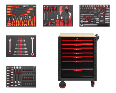 Profesionalni radni kolica s 217 alata - 7 ladica 79169