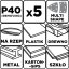 Brusni papir s čičkom, željezo 102 x 152 mm, P40, 5 kom, s 11 rupa 58T300
