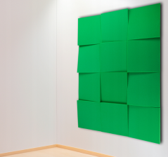 Akustický panel 3D zkosený 50x50cm, tloušťka 5cm, tmavě zelený