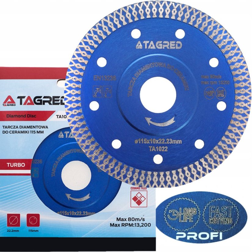 PROFI LONG LIFE dijamantna ploča za kamen, kameninu, pločice, keramiku 115 mm TA1022 Pro