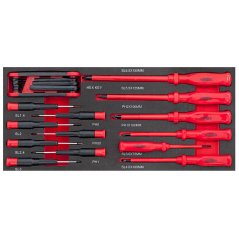 Elektromos csavarhúzó készlet 1000V, precíziós és hatszögkulcsos készlet 79156-TR22