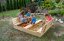 Sandkasten mit Bänken 160cm + Abdeckplane + Agrotextil SUN