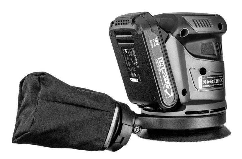 Ekscentrični brusilnik Energy+ 18 V, Li-Ion, steblo 125 mm, brez baterije 58G014