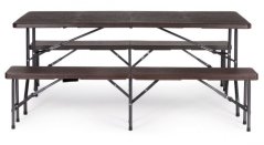 Gostinska garnitura miza + 2 klopi 180cm Wooden Brown