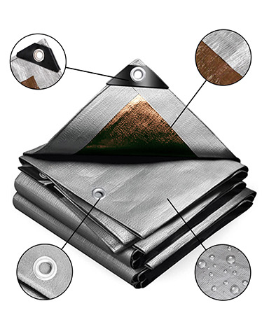 Abdeckplane silber-braun 8x12 m 210 g/m2