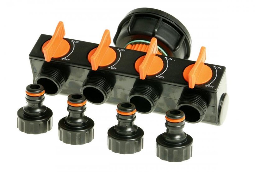 Distribuitor cu 4 supape 1 "-3/4" 1000L IBC, 61 mm NCZ-U