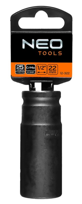 Trusă de impact 1/2" lungă, 22 x 78 mm, Cr-Mo 12-322
