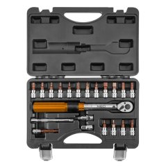 Cheie dinamometrică 1/4", 5-25 Nm, set de 21 08-821