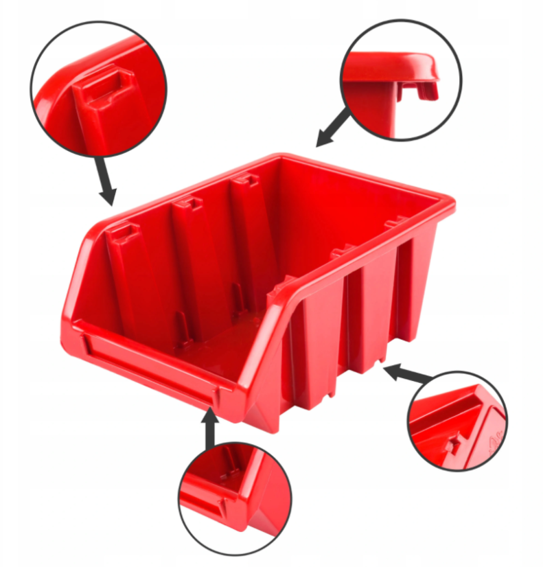 Szerszámfal 39x39cm + 9 doboz RED