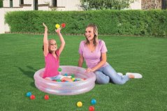 Gyerekmedence 91x91cm Rózsaszín pötty
