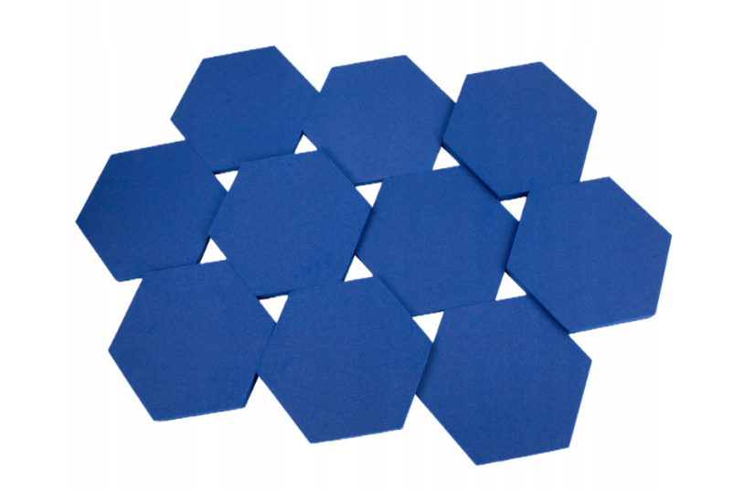 Akustický panel Hexagon 50x50cm, tloušťka 5cm, modrý