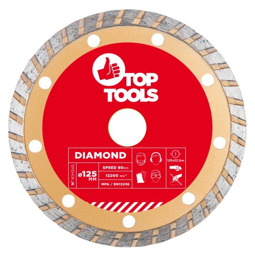 Dijamantni disk, 125 x 22,2 mm, Turbo 61H345